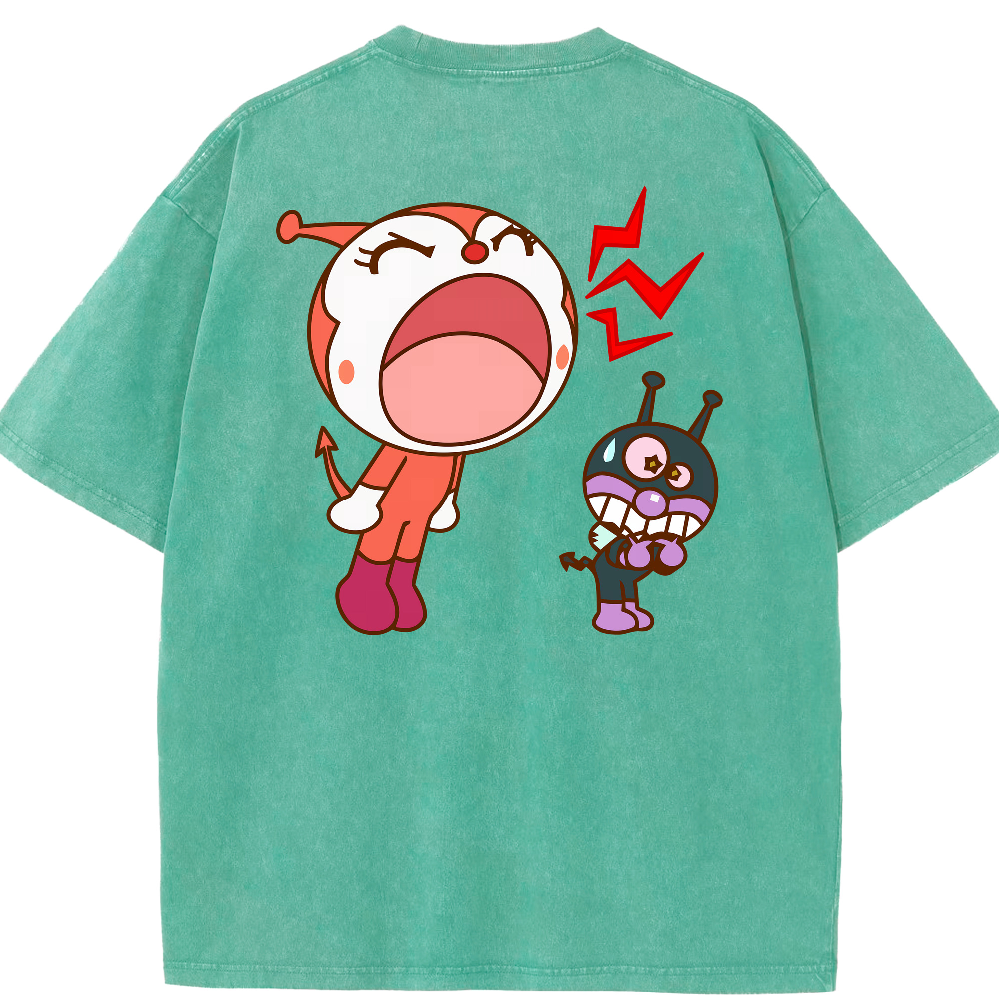 （画像用） アンパンマン Anpanman 綿100% ヴィンテージ風 半袖Tシャツ（背面プリント）
